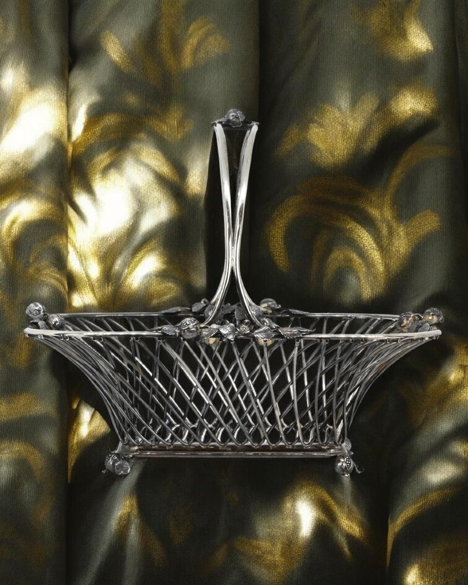 Cestino Per il Pane In Argento Sterling - Italia XX Secolo-photo-1